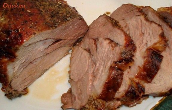 свинина, чесноком, запеченная свинина, чесноком, запеченная