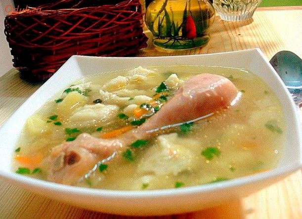 куриный, украинскими, галушками