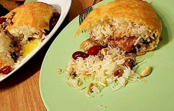 плов, курицей, сухофруктами