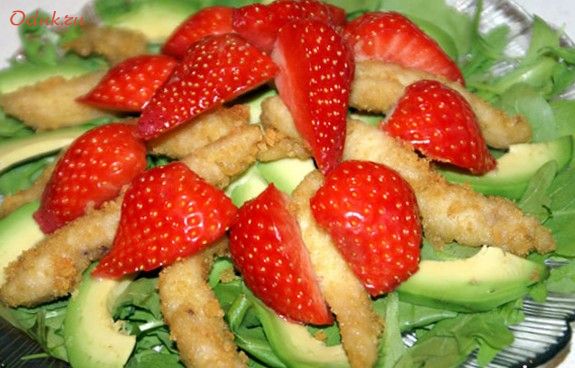 салат, курицы, клубникой, жир