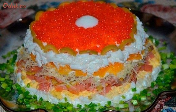 салат-перевертыш, семгой, апельсином салат-перевертыш, семгой, апельсином