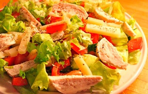 салат, курицей, помидорами салат, курицей, помидорами