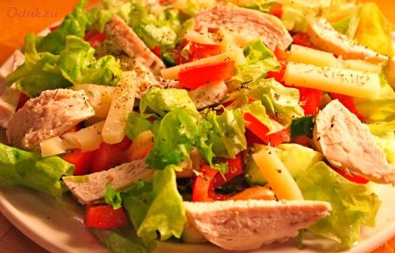 салат, помидорами, перцем, маринад