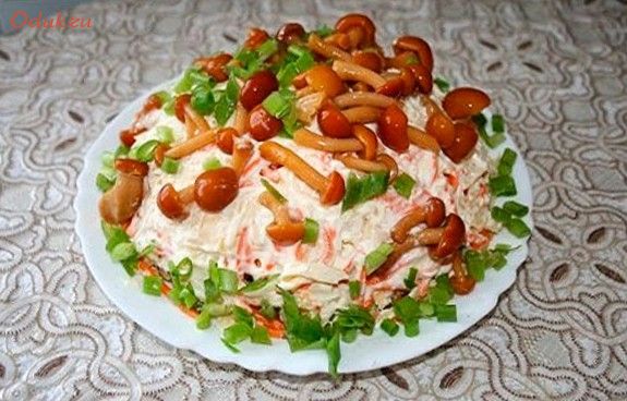 слоеный, салат, свинина