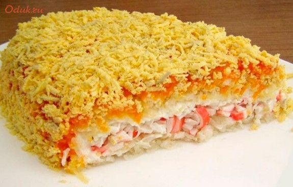 слоеный, салат, крабовыми