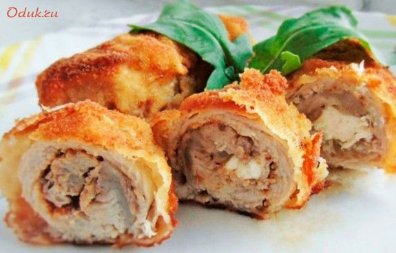 свиные, рулеты, яблоком, свинина, маринад