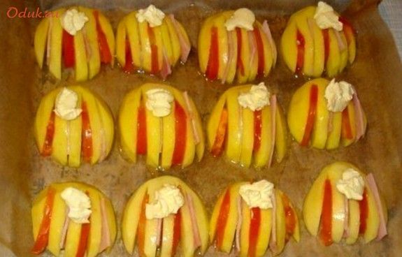 картофельные, ракушки, помидорами