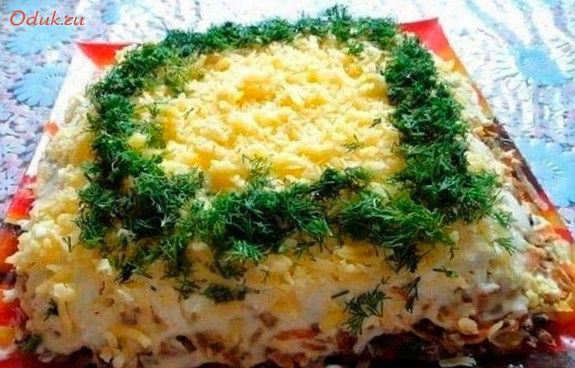 слоеный, салатик слоеный, салатик