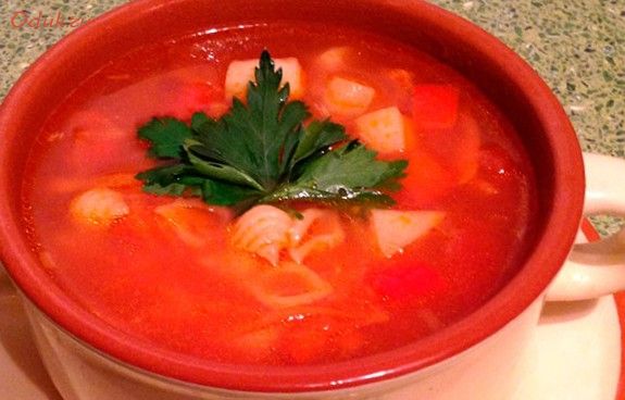 томатный, макаронами, овощами, капуста