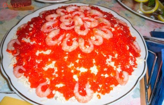 торжественный, салат, креветки