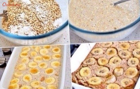 бананово-овсяная, запеканка бананово-овсяная, запеканка