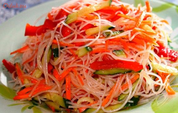 домашний, салат, фунчоза, лапша домашний, салат, фунчоза, лапша