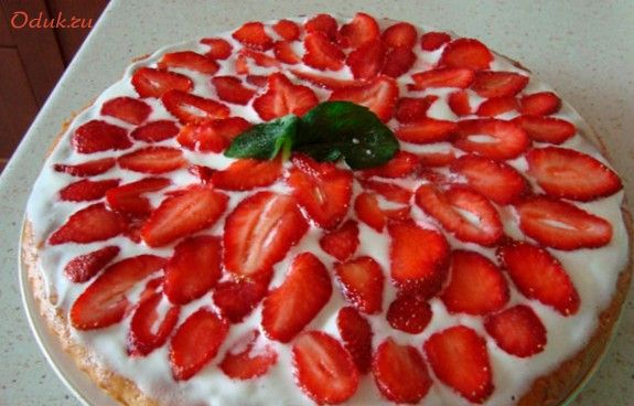 домашний, торт, клубника домашний, торт, клубника