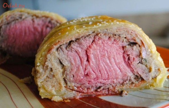 говядина, слоеном