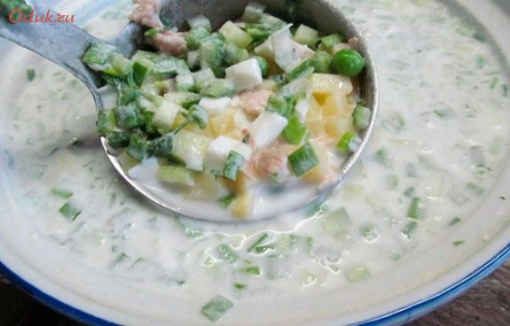 окрошка, зеленым