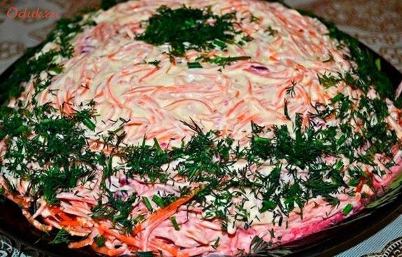 салат, король, говядиной