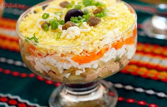 салат, копченой, грудкой