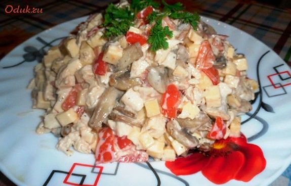 салат, курицей