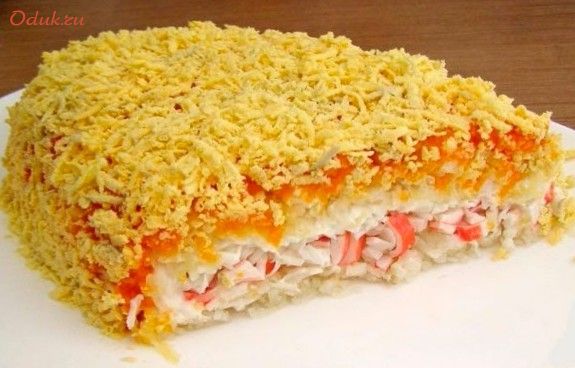 слоеный, салат, овощами