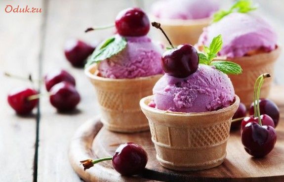 домашнее, мороженое, свежей