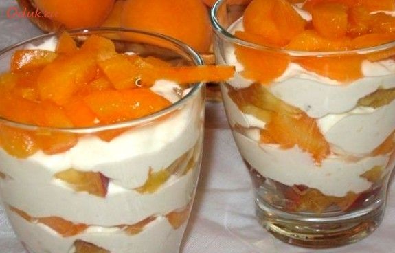 фруктовый, летний, десерт, творог