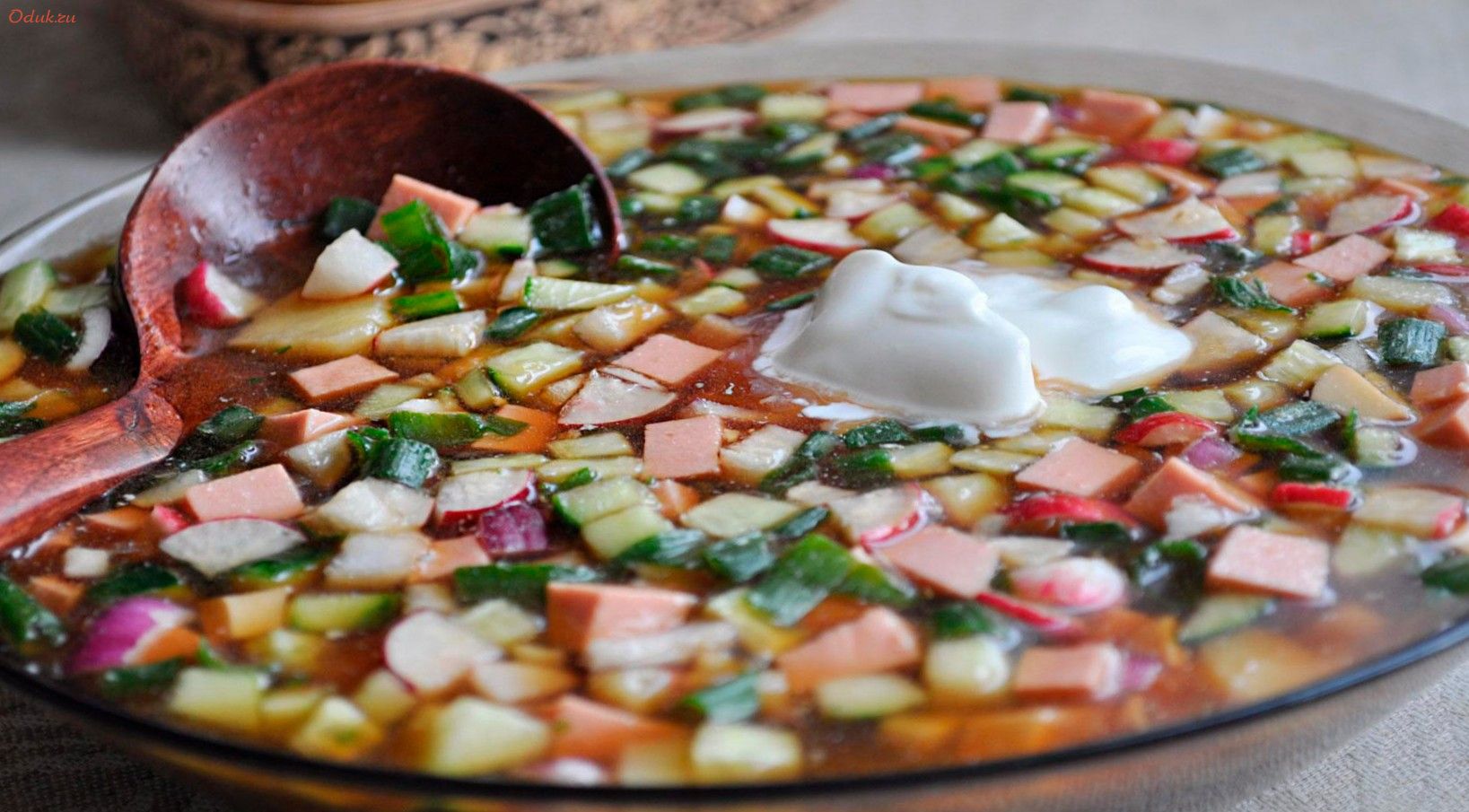 окрошка, колбасой, квасе