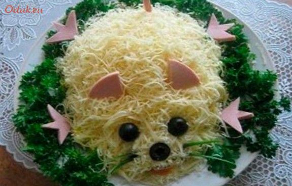салат, мышка, плавленым