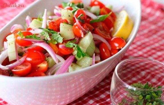 салат, помидорами, горчичной