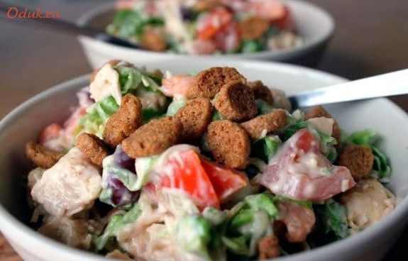 салат, сухариками, весенний, маринад салат, сухариками, весенний, маринад