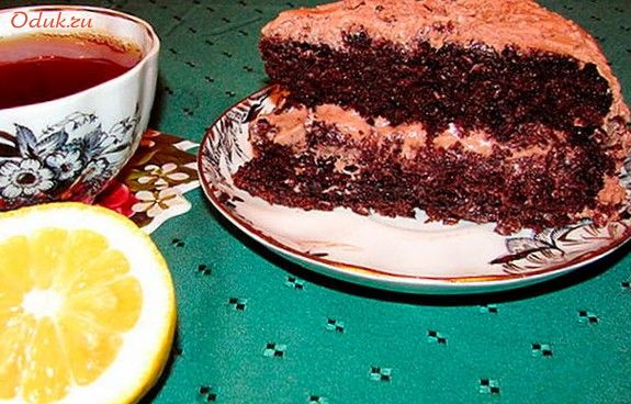 шоколадный, торт, кипятке, жир