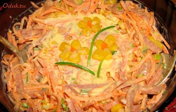 несложный, салат, копченой, пищевой