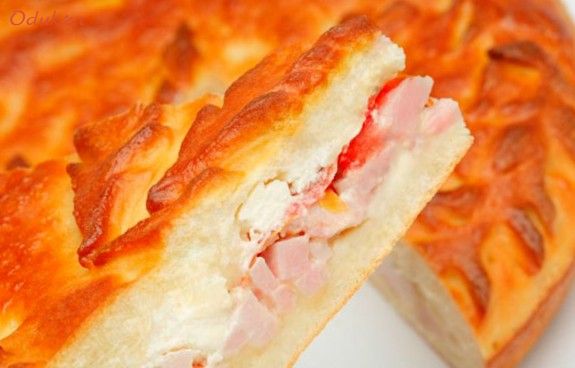 открытый, сырный, пирог