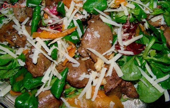 салат, куриной, печенью
