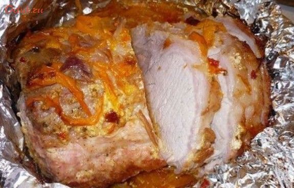 сочная, свинина, брынзой