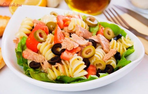 сытный, салат, макаронами