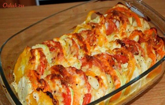 мясо, запеченное, помидорами