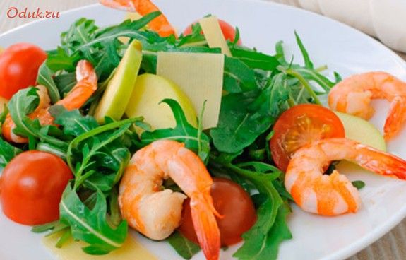 салат, креветок, жир