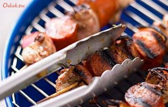 шашлык, курицы, гороховым