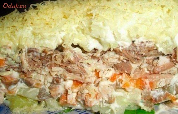 слоеный, салат, маринад