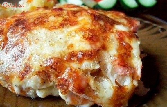 запеченный, ветчиной, картофель