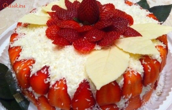 бисквитный, торт, банановым