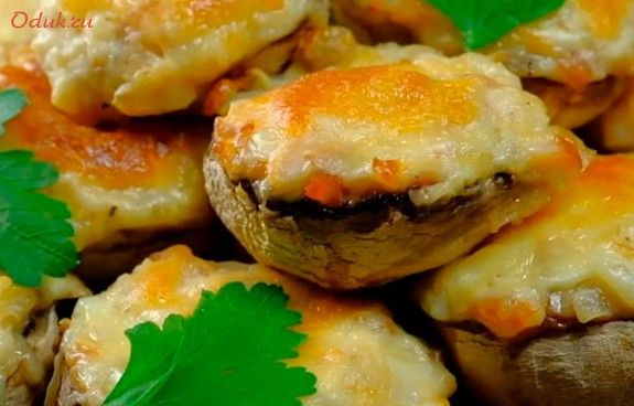 фаршированные, шампиньоны, копченой фаршированные, шампиньоны, копченой