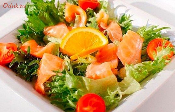 салат, консервированного, лосося