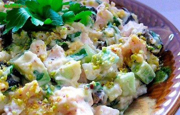 салат, копченой, курицей