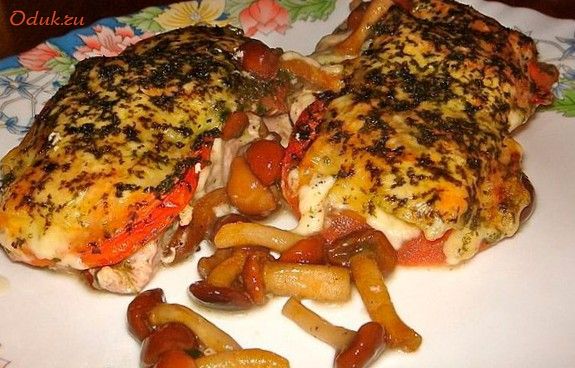 свинина, шубой, помидорами