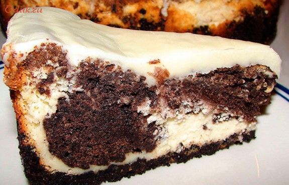 аппетитный, чизкейк, шоколадным, творог