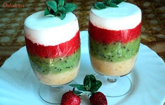 фруктовый, десерт, киви