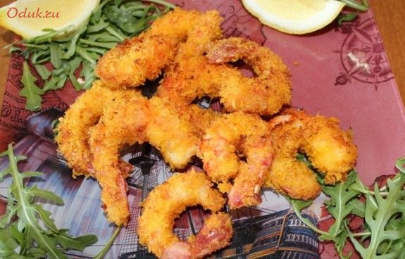 креветки, хлебных, крошках