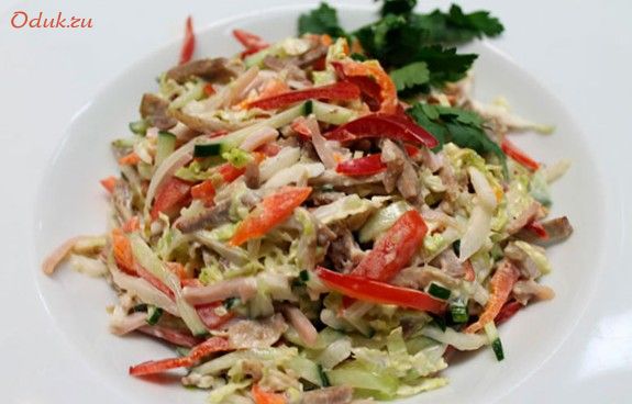 мясной, салат, лапша