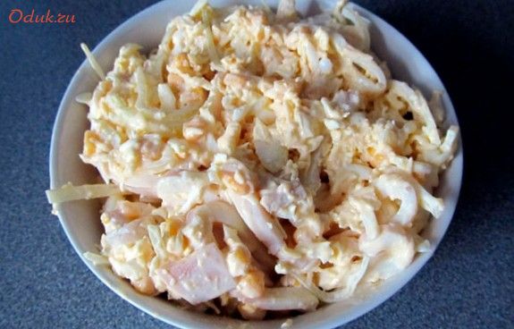 салат, кальмаров